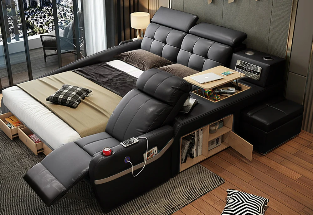 multifunction sofa bed with folding armrest table